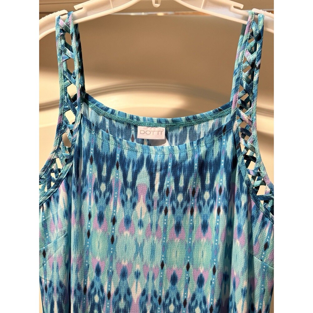 Women's Dotti Dress Size 10 Blue Tie Die Vibe Sleeveless Summer Vintage 90s Boho - Picture 11 of 14